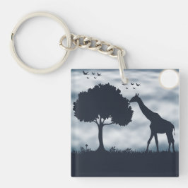 Wanneer de maan fluistert naar de Giraffe Sleutelhanger