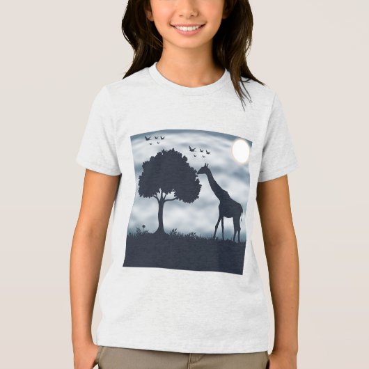 Wanneer de maan fluistert naar de Giraffe Tri-Blend Shirt (Voorkant)