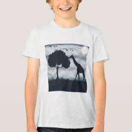 Wanneer de maan fluistert naar de Giraffe Tri-Blend Shirt