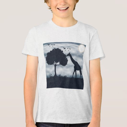 Wanneer de maan fluistert naar de Giraffe Tri-Blend Shirt (Voorkant)