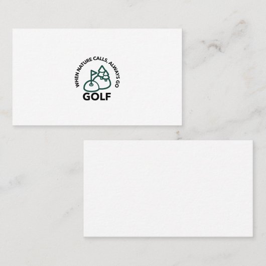 wanneer de natuur roept, ga altijd golf visitekaartje (Voorkant / Achterkant)