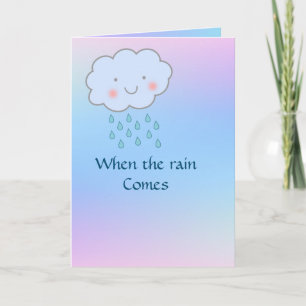Wanneer de regen komt Waterverf Wenskaart Kaart