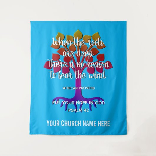 WANNEER DE ROOTS DE DIEP-Christelijke kerk ZIJN Wandkleed (Voorkant)