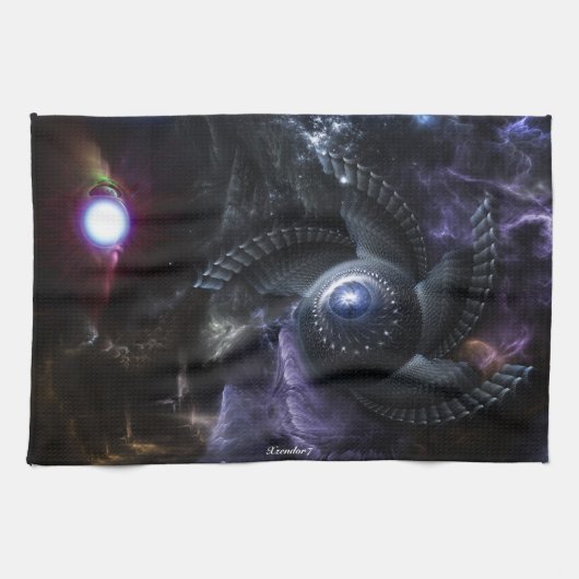 Wanneer de Universitten fractaal Art Kitchen Towel Theedoek (Horizontaal)