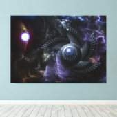 Wanneer de Universitten fractaal Kunstschildpad bo Canvas Afdruk (Insitu (Houten vloer))