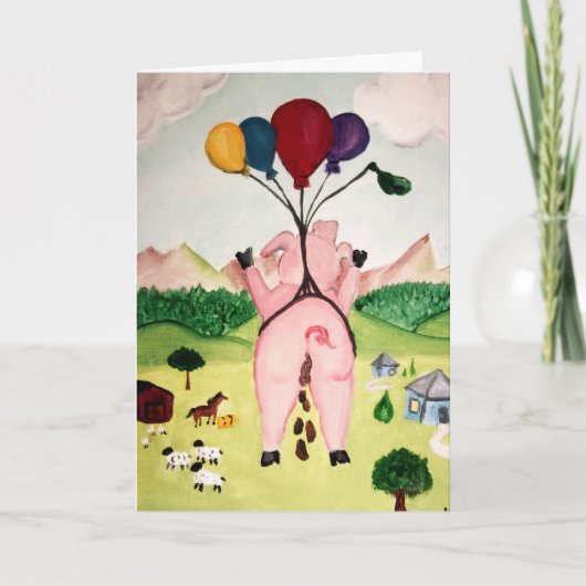 Wanneer de varkens kaart van de gelukwensen de (Voorkant)