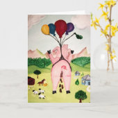 Wanneer de varkens kaart van de gelukwensen de (Gele Bloem)