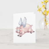 Wanneer de Varkens notecard vliegen Kaart (Gele Bloem)