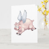 Wanneer de Varkens Wenskaart vliegen Kaart (Gele Bloem)