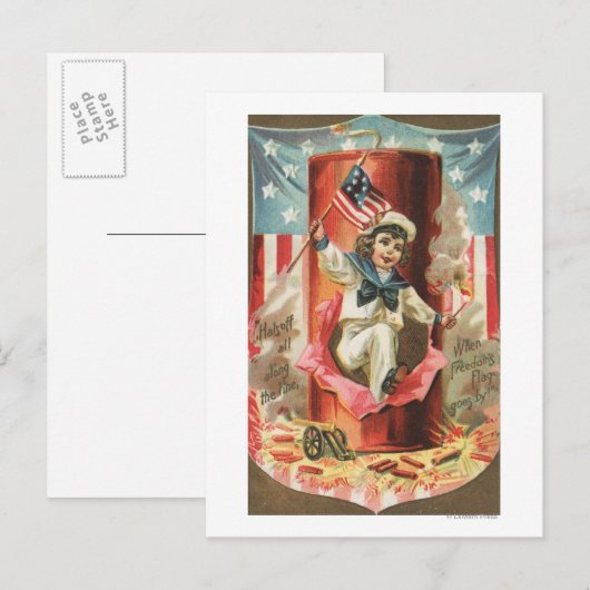 Wanneer de vrijheidsvlag langs gaat briefkaart (Voorkant / Achterkant)