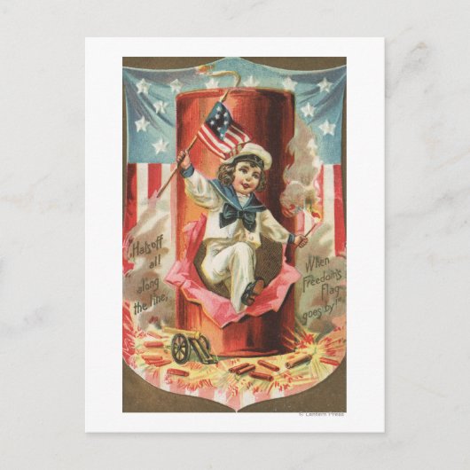 Wanneer de vrijheidsvlag langs gaat briefkaart (Voorkant)