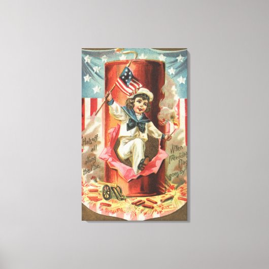 Wanneer de vrijheidsvlag langs gaat canvas afdruk (Voorkant)