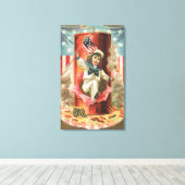 Wanneer de vrijheidsvlag langs gaat canvas afdruk (Insitu (Houten vloer))