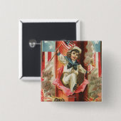 Wanneer de vrijheidsvlag langs gaat vierkante button 5,1 cm (Voorkant /achterkant)