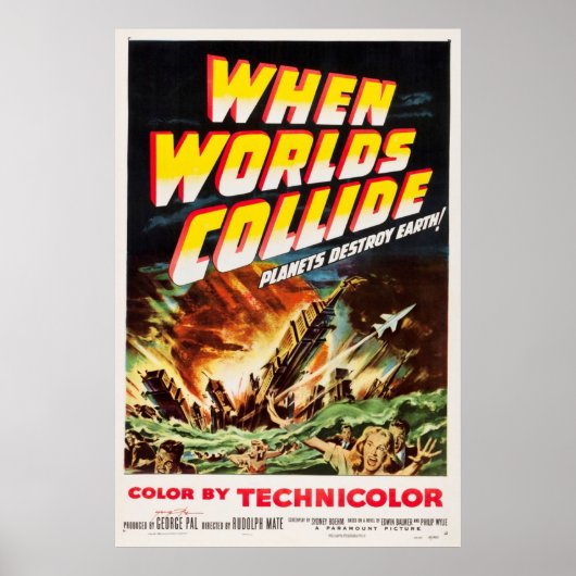 Wanneer de Wereld 1951 Sci Fi Klassieke Film van d Poster (Voorkant)
