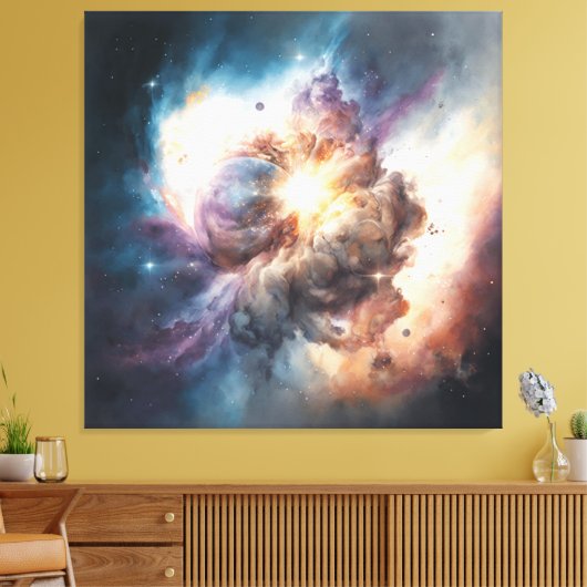 Wanneer de wereld samenvalt canvas afdruk (Insitu (Woonkamer))