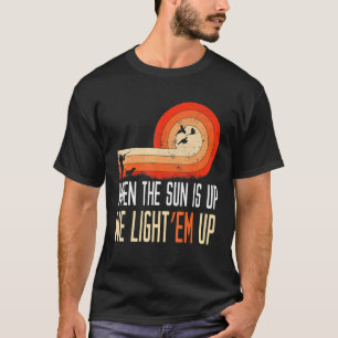 Wanneer de zon de jacht op de hond op waterhoender t-shirt