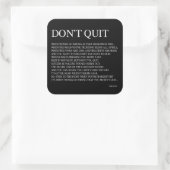 WANNEER DINGEN VERDWIJNEN ZOALS ZIJ SOMS ZULLEN; Q VIERKANTE STICKER (Tas)