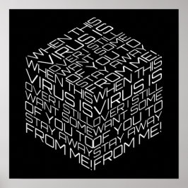 Wanneer dit virus over witte tekstkubus is poster