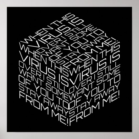 Wanneer dit virus over witte tekstkubus is poster (Voorkant)
