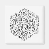 Wanneer dit virus over zwarte tekstkubus gaat magneet (Voorkant)