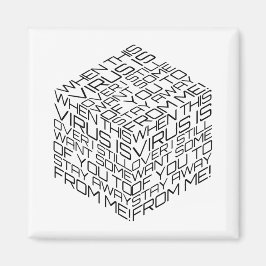 Wanneer dit virus over zwarte tekstkubus gaat magneet