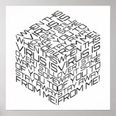 Wanneer dit virus over zwarte tekstkubus gaat poster (Voorkant)