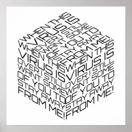 Wanneer dit virus over zwarte tekstkubus gaat poster