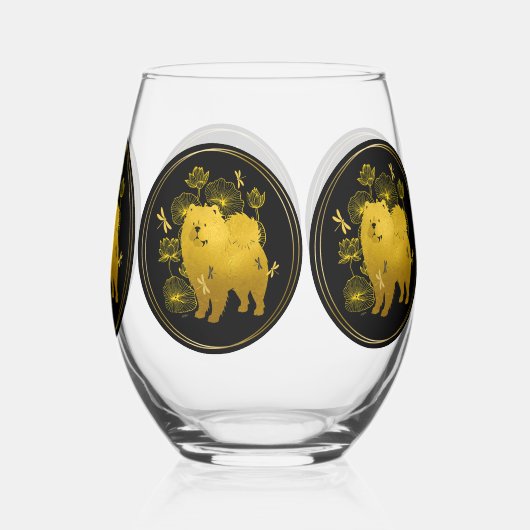 WANNEER DRAGONS FLY Chow stengless wijnglas Wijnglas Zonder Voet (Achterkant)