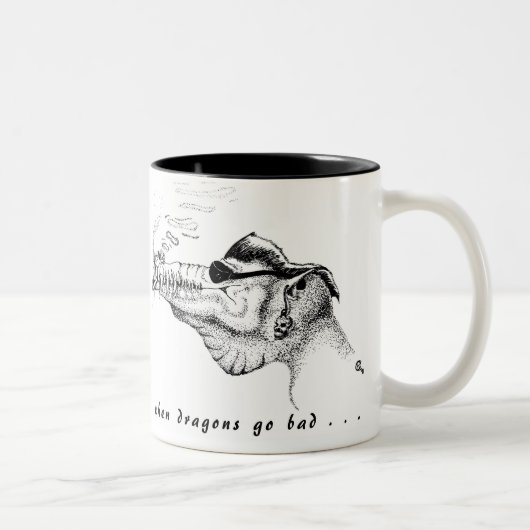Wanneer Dragons slecht gaan. . . Tweekleurige Koffiemok (Rechts)