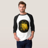 WANNEER DRAGONS VLIEGEN zwarte sleeves T-shirt (Voorkant volledig)