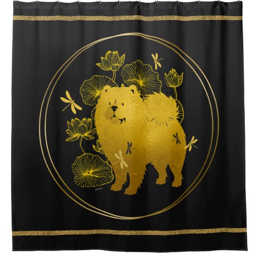 WANNEER DRAKEN VLIEGEN Chow Douchegordijn (Voorkant)