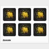 WANNEER DRAKEN VLIEGEN Chow Vierkante Sticker (Vel)