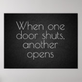 Wanneer een deur inspirerend afstudeerder citaat poster (Voorkant)