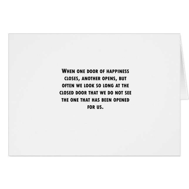 Wanneer één deur sluit (Voorkant Horizontaal)