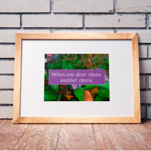 Wanneer één deur wijsheid gezegde foto poster schu