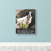 Wanneer een Hond wordt en Angel Mannelijke Hond Canvas Afdruk (Insitu (Houten vloer))