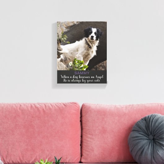 Wanneer een Hond wordt en Angel Mannelijke Hond Canvas Afdruk (Insitu (Woonkamer))