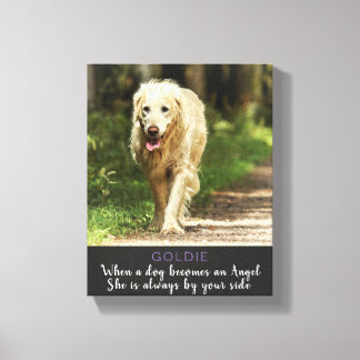 Wanneer een hond wordt en Angel Vrouw Canvas Afdruk