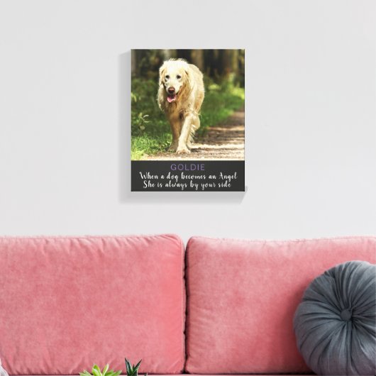 Wanneer een hond wordt en Angel Vrouw Canvas Afdruk (Insitu (Woonkamer))