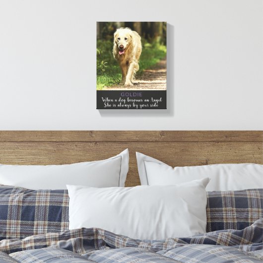 Wanneer een hond wordt en Angel Vrouw Canvas Afdruk (Insitu (Slaapkamer))