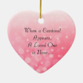 Wanneer een kardinaal herdenkingskerst verschijnt keramisch ornament (Achterkant)