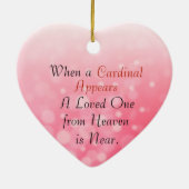 Wanneer een kardinaal verschijnt, is een geliefde keramisch ornament (Achterkant)