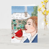 Wanneer een kardinaal verschijnt, is een Loved One Kaart (Gele Bloem)