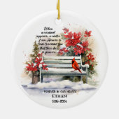 Wanneer een kardinaal verschijnt keramisch ornament (Achterkant)