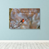 Wanneer een kardinaal verschijnt op uw foto van de canvas afdruk (Insitu (Houten vloer))