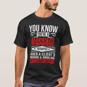 Wanneer een klant snurkt is een compliment massage t-shirt