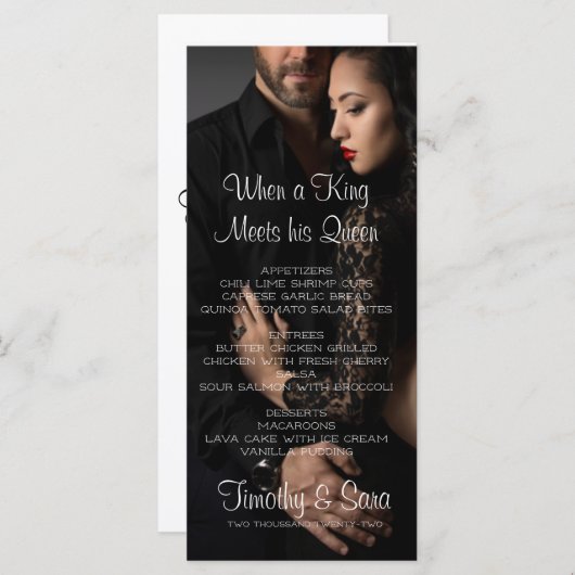 Wanneer een koning zijn Koningin menu ontmoet (Voorkant / Achterkant)