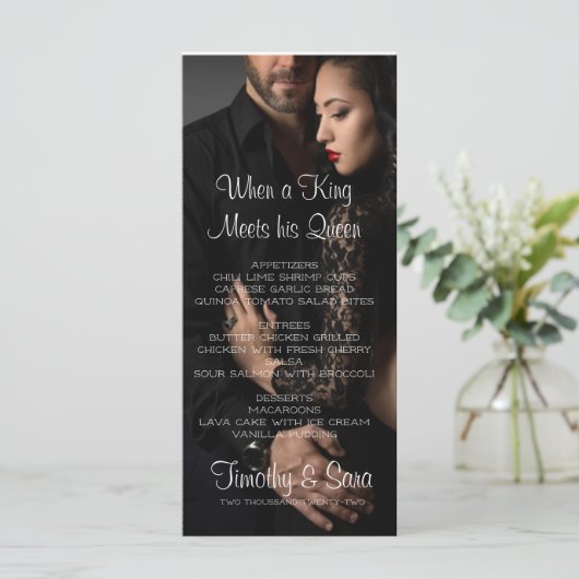 Wanneer een koning zijn Koningin menu ontmoet (Staand voorkant)