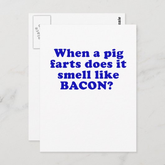 Wanneer een Varken Farts het als Bacon ruikt Briefkaart (Voorkant / Achterkant)